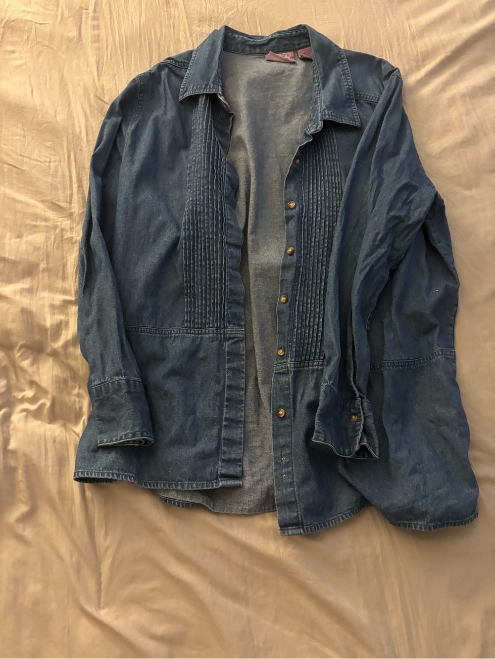 Preview International Light Blue Denim Shirt with Pink Label